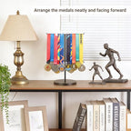 Mkono Medal Hanger Display, Metal Medal Holder, Race Award Medals Display Stand for Running, Sports, Marathon, Wrestling, Taekwondo, Wood and Iron Material, 12x16 Inches