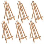 U.S. Art Supply 18" Large Tabletop Display Easel - Beechwood Artist A-Frame Display Stand, Wooden Easel for Painting, Canvas Stand, (Pack of 6) Classrooms Events Photo Picture Sign Holder - style: 18" - Pack of 6