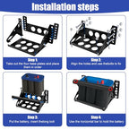 Metal Steel Battery Mounting Trays - Fits up to 10.63"×7.06"×7.5", Anti-Rust Corrosion for Cars, Trucks, Boats, RVs, Pickup,and Trailersr,Easy Bolt-In Battery Tray