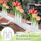 Mumufy 24 Pcs Plastic Bud Vases in Bulk Small Clear Flowers Vases for Centerpieces Wedding Decorations Home Banquet Formal Dinners Party Table Decor (3.54 x 7.87 Inch) - size: 3.54 x 7.87 Inch