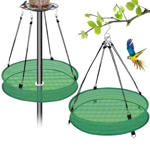 2Pcs Bird Seed Catcher Tray for Hanging Bird Feeder Platform, 20'' Birdseed Hoop for Hummingbird Feeders Bee Feeder, Outdoor Feeder Accessory(Upgraded Against Strong Winds) - color: 2PCS