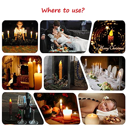CVHOMEDECO. Real Wax Hand Dipped Battery Operated LED Timer Taper Candles Rustic Primitive Flameless Lights Decor, 6-3/4 Inch, Orange, 2 PCS in a Package - color: Orange 2 Pcs