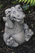 Massarelli's Little Darling Dragon Baby 'Too Much Noise' - Solid Cast Stone Garden Statue - a Great Home or Garden Gift Idea - Durable, Lifelike Sculpture - Fun Exterior and Interior Art