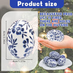 6pcs Ceramic Easter Eggs - Chinoiserie Blue and White Easter Egg Decor for Home, Living Room & Office for Christmas, Halloween, Mother's Day, Easter and Housewarming(C) - size: C