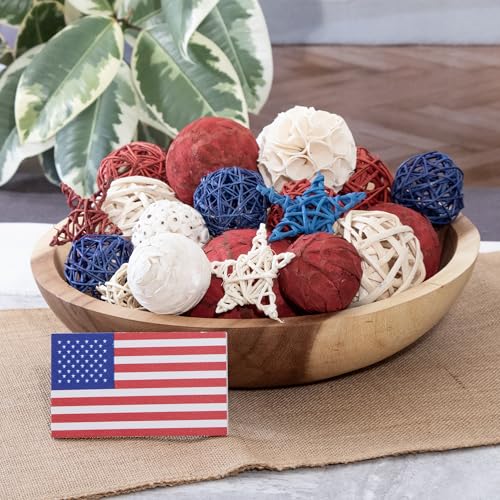 ANDALUCA American Flag Decorative 4th of July Vase Filler Bag with Orbs, Decorative Balls (Red, White & Blue) - color: Red, White & Blue