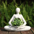 Planters for Outdoor Indoor Plants Succulent Planter Plant Flower Pots Unique Head Face Garden Vase with Drainage Hole Woman Yoga - color: Yoga Woman