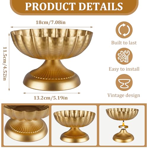10 Pcs Compote Bowl Vases for Centerpieces Urn Vase, Metal Small Pedestal VaSe Gold Pot, Flower Arrangement for Wedding Anniversary Party Home Decor - color: 10 Pcs Golden