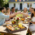Serving Trays for Party-17In Large Serving Tray with Handles,Wooden Coffee Table Tray&Charcuterie Boards,Serving Platter for Breakfast in Bed Tray,Decorative Rectangular Tray for Ottoman/BBQ/Kitchen - size: 17*12 in