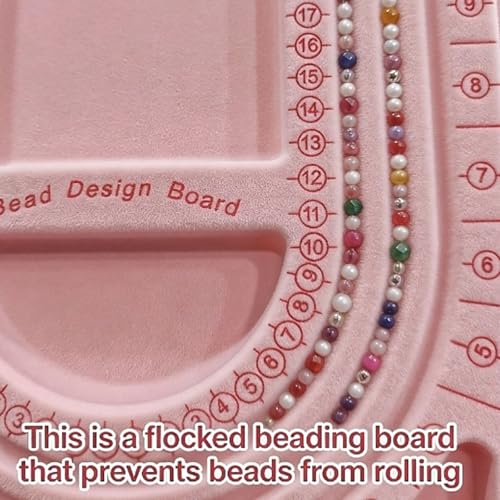 MIAO YUAN 4PCS Pink DIY Hand String Necklace Design Plates,Beaded Measuring Board Tray for Jewelry Bracelet Making,Flocking Dial Panel Tool for Beading - color: Pink