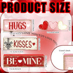 Valentines Day Decorations - Valentine Tiered Tray Decor Set - Wooden Table Decoration with Heart Signs - Rustic Farmhouse Valentine’s Day Home Decor Indoor for Shelf Mantel Coffee Table Gift - style: HUGS / KISSES