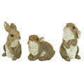 Design Toscano QM92008 Bunny Den Rabbits Indoor/Outdoor Set of Three Garden Animal Statues, 5 Inches Tall, Handcast Polyresin, Full Color Finish - style: The Bunny Den