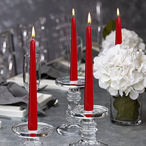 BOLSIUS 30 Count Unscented 10 Inch Red Household Taper Candles - 8 Hours Burn Time - Premium European Quality - Smokeless Dripless Taper Candlestick - Great for Special Occasion, Church, and Everyday - color: Red, size: 30 Count