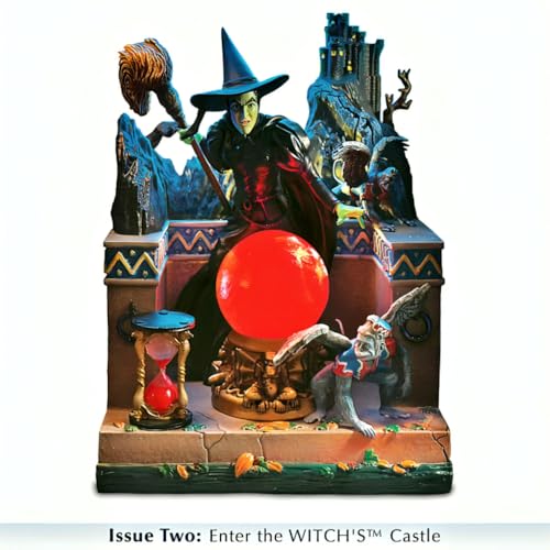 The Bradford Exchange The Wizard of Oz Illuminated Sculptural Bookend Collection Issue #2 Enter The Witch's Castle Handcrafted & Hand-Painted Resin Display Piece 4.25-inches