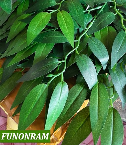 18Pcs Italian Ruscus Greenery Stems 26" Artificial Silk Greenery Leaves for DIY Wedding Arch Bouquet Filler Table Centerpieces Home Indoor Decor - color: Green 18pcs, size: 26 inch