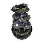 15.7" High Rock Cascading Tabletop Fountain, Zen Meditation Indoor Waterfall Feature with LED Light for Home Office Bedroom Relaxation - color: 15.7"