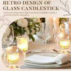 Mumufy 48 Pcs Assorted Votive Candle Holder Ribbed Clear Glass Tea Lights Candle Holder for Table Centerpiece Wedding Home Festival Party Decoration