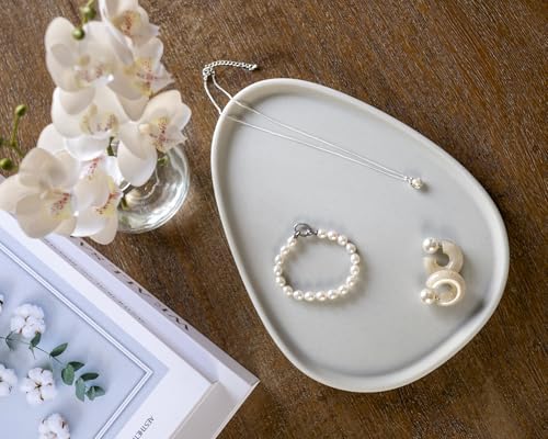 MONEST Avocado Jewelry Tray (Gray), Ring Dish, Trinket Tray, Key Dish, Nightstand Organizer