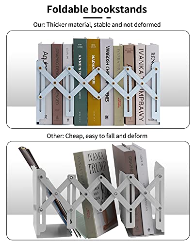MSDADA Adjustable Bookends, Bookends for Heavy Book, Expandable Book Organizer for Office, School, Libraries, Extends up to 19 inches (Light Blue) - color: Light Blue