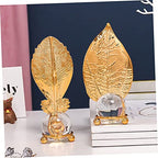 Luxury Crystal Golden Leaf Design Decor for Table and Cabinet Unique Leaf Ornament for Stylish Living Spaces