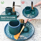 Palo Santo Sticks Holder, Multi-Purpose Handmade Ceramic Incense Burner for Palo Santo Incense Sticks, Sage Holder for Burning, Ash Catcher Tray for Meditation Yoga Room (Blue) - color: Blue