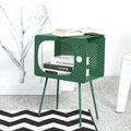 homary Modern End Table TV Shape Side Table, Metal Hollow Accent Table in Fresh Green, Narrow Sofa Table for Living Room Bedroom Apartment Decor (Green)