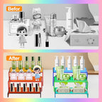 6 PCs Risers Display Stands 3 Tiers Desktop Acrylic Shelves Cake Dessert Holder Products Stand for Collectibles Shoes Jewels Pop Figure (Mix Colors) - color: Mix Colors
