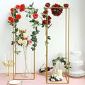Efavormart 2 Pack - 48" Matte Gold Metal Wedding Flower Stand, Geometric Centerpiece Vases - color: Gold, size: 48"Tall