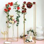 Efavormart 2 Pack - 48" Matte Gold Metal Wedding Flower Stand, Geometric Centerpiece Vases - color: Gold, size: 48"Tall