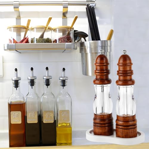 Salt and Pepper Wood Mill Tray, White colour Pepper Grinder Rest, Work Surface and Dining Table Protector (Pepper mill not included) - color: K White Colours Mill Tray