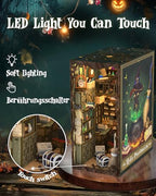 Cutefun Book Nook Kit, DIY Miniature Dollhouse Booknook for Adults, 3D Wooden Puzzle Bookend Bookshelf Insert Decor with LED Light, Gift for Craft Lovers (Magic Pharmacist) - style: Magic Pharmacist