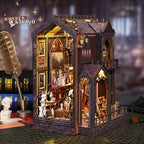 DIY Book Nook Kit - Miniature Dolls House Kit with Furniture and LED Light, 3D Puzzle Wooden Art Bookends, Model Kits for Adults to Build (Wonderful Studio)
