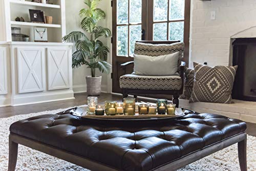 Creative Co-Op Wood Tray with 9 Green Glass Votive Holders - color: Greens