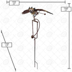 Red Carpet Studios Garden Stake Yard Art Metal and Glass Balance Rocker with Stake, 20-Inches, Flying Owl