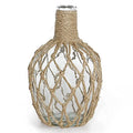 MDLUU Glass Jug with Twine 10" Tall, Flower Vase with Rope Net, Decorative Bottle Vase for Dining Room, Bedroom, Bathroom, Mantel - style: with twine rope