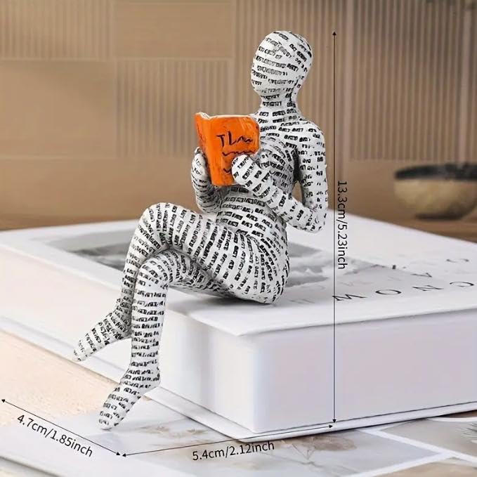 Pulp Reading Women Figurine, Reading Statues for Home Decor, Thinker Statue Decor Modern Figurines Abstract Sculpture for Home Decoration Living Room Office Bookshelf Shelf Table (B) - style: B