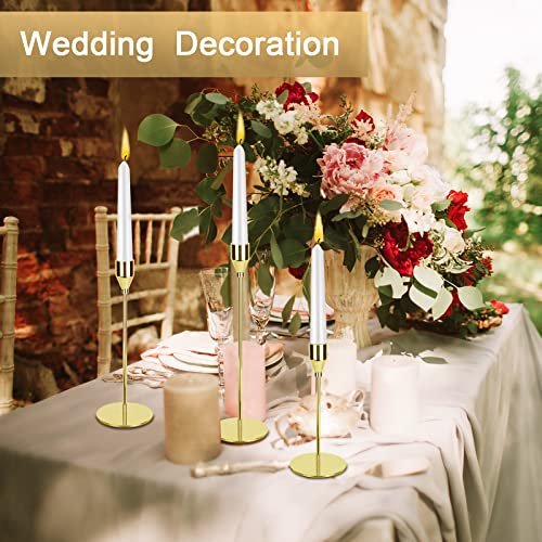 Gold Candlestick Holder Set of 12 for Taper Candles, Decorative Candle Holders Bulk Candle Stick Holders Taper Candle Holders for Table Centerpiece Wedding Dinning Party Anniversary Home Decor - color: Gold