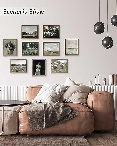 InSimSea Framed Canvas Wall Art, Meadow with Flowers Painting, Landscape for Living Room, Bedroom, Home, Bathroom Decor, 8x10 - color: Champ Fleuri, size: 10"L x 8"W