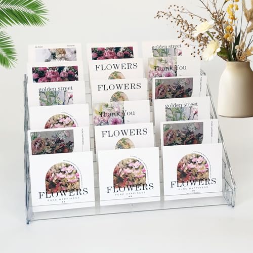 Card Display Stand, Acrylic Risers Greeting Card Display Sticker Holder, 7-Tier Clear Acrylic Shelves for PSA Graded Card,Baseball Sports Card and Postcard Sticker Display - color: 1 Pack