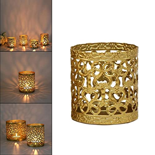 Metal Hollow Candle Holder, Decorative Mini Candlestick Holder, Tabletop Tealight Candle Stand Decoration for Wedding, Holiday, Home, Style3 - color: Style3