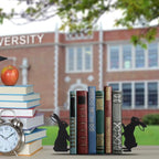 Geelin Bunny Metal Bookends Set of 2 Styles Easter Cute Rabbit Book Ends for Bookshelf Decor Organizer for Home Office Desk Gift for Rabbit Lovers Readers Teachers Friends Easter - style: Bunny