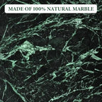 Koville Natural Green Marble Cutting Board for Kitchen Pastry Bread Macaron Display, 12" x 8" Real Stone Slab Marble Cheese Board for Home Countertop, Bathroom Perfume Tray Candle Plate - color: Deep Green