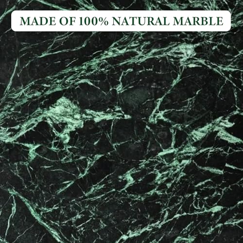 Koville Natural Green Marble Cutting Board for Kitchen Pastry Bread Macaron Display, 12" x 8" Real Stone Slab Marble Cheese Board for Home Countertop, Bathroom Perfume Tray Candle Plate - color: Deep Green