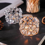 Crystal Tea Light Candle Holders，Gold Candlestick Holders for Home Decor Wedding Party Table Decoration Housewarming Gift (6 pcs)