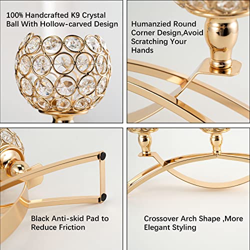 VINCIGANT Set of 3 Gold Candle Holders Wedding Table Centerpieces,Tealight Candlestick Candelabra Stand with 3 Arms for Fireplace Home Living Room Decor,Valentine's Day Housewarming - size: 1 Piece 8.3" tall & 2 Pieces 13" tall