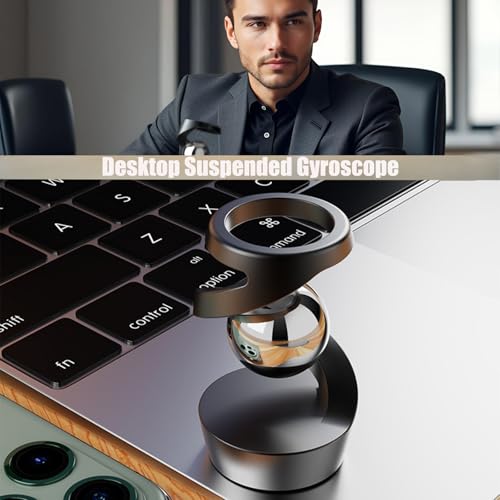 Gravity Defying Kinetic Desk Toy, Desk Spinning Toys for, Kinetic Desk Toys, Stress Relieving Optical Illusion Toys, Perfect for Party Gifts, Car Ornaments, Office DéCor. (Gray + Rose Beads) - color: Gray + Rose Beads