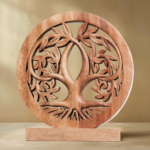 Decozen Wood Tree of Life Sculpture, Gift for Mom Home Decor, Living Room, Boho, Coffee Table, Centerpiece Table Decor, Mantle, Bathroom Shelf, Farmhouse, Christmas Decorations, Mothers day Gifts - color: Tribune