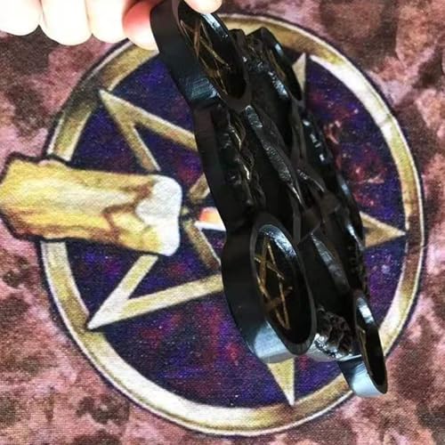 Star Candle Holder Pentacle Altar Plate Resin Tealight Holder Tray Witchcraft Altar Supplies for Witchcraft Wiccan Tarot Supplies