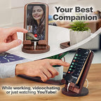 TESLYAR Wood Cell Phone Stand – Elegant Phone Holder for Nightstand & Desk | Portable Office Gift for Men, Dad & Husband | Compatible with iPhone & Android