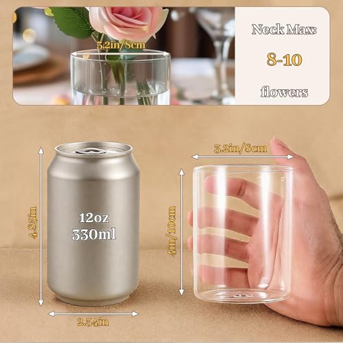 TBWIND 12pcs Small Glass Cylinder Vases for Centerpieces, 4 Inch Clear Flowers Vase for Wedding Decorations, Glass Hurricane Candle Holder for Home Decor Table Centerpiece - size: 12 Pack 4 Inch