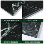 Koville Natural Green Marble Cutting Board for Kitchen Pastry Bread Macaron Display, 12" x 8" Real Stone Slab Marble Cheese Board for Home Countertop, Bathroom Perfume Tray Candle Plate - color: Deep Green